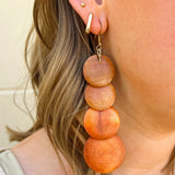 Macie Wooden Disk Earrings - The Pink Pineapple 850