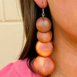 Macie Wooden Disk Earrings - The Pink Pineapple 850