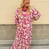 Magenta Muse Boho Midi Dress - The Pink Pineapple 850