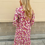 Magenta Muse Boho Midi Dress - The Pink Pineapple 850