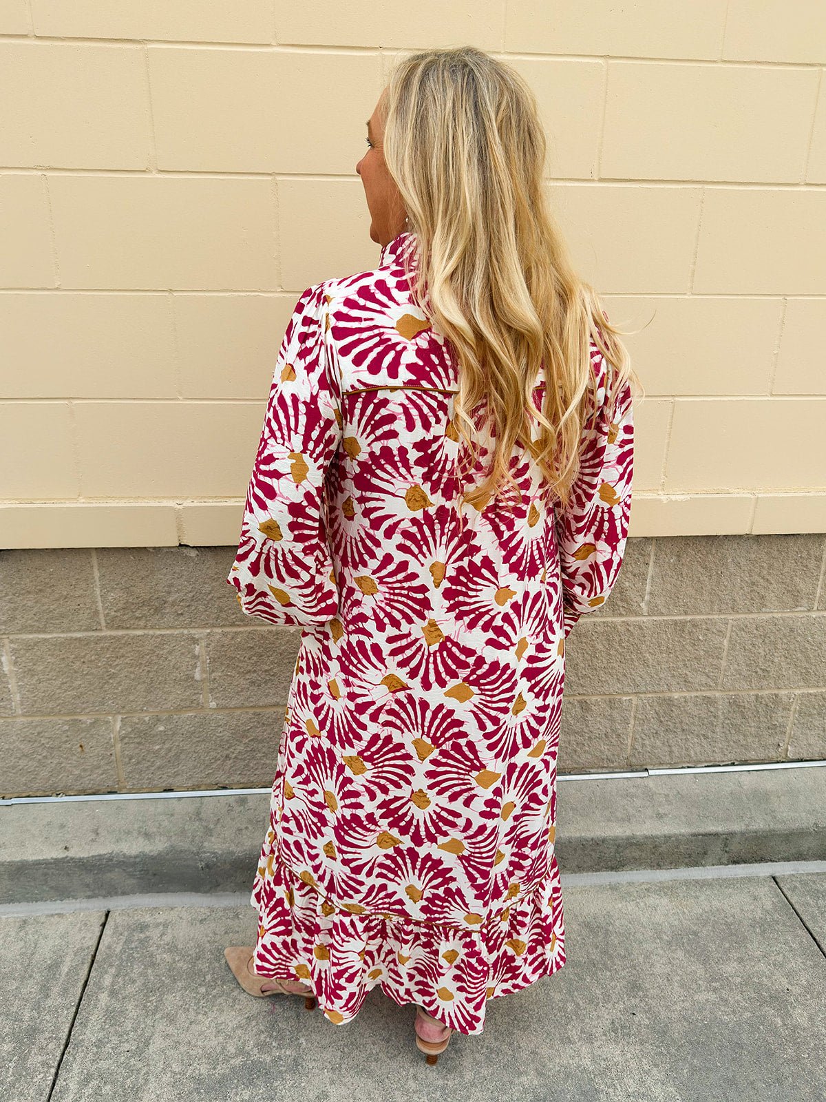 Magenta Muse Boho Midi Dress - The Pink Pineapple 850