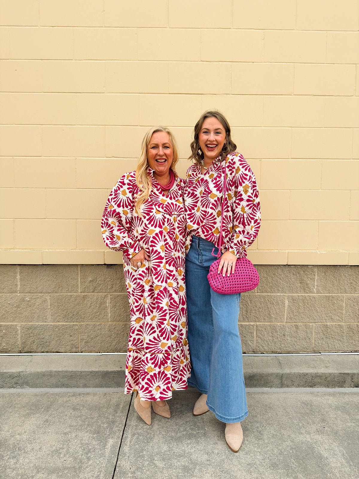 Magenta Muse Boho Midi Dress - The Pink Pineapple 850