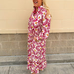 Magenta Muse Boho Midi Dress - The Pink Pineapple 850