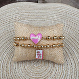 Mahj Cherry Blossom Tile Ball Bead Stretch Bracelet Set of 2 - The Pink Pineapple 850