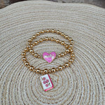 Mahj Cherry Blossom Tile Ball Bead Stretch Bracelet Set of 2 - The Pink Pineapple 850