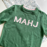 Mahj Crewneck Sweater in Green - The Pink Pineapple 850