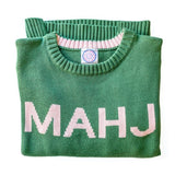 Mahj Crewneck Sweater in Green - The Pink Pineapple 850