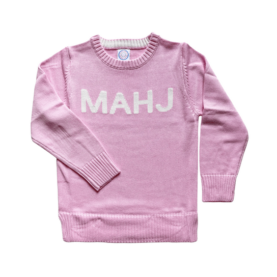 Mahj Crewneck Sweater in Pink - The Pink Pineapple 850