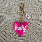 Mahj Enamel Heart Bag Charm in Fuchsia - The Pink Pineapple 850