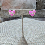 Mahj Enamel Heart Stud Earrings in Lilac - The Pink Pineapple 850