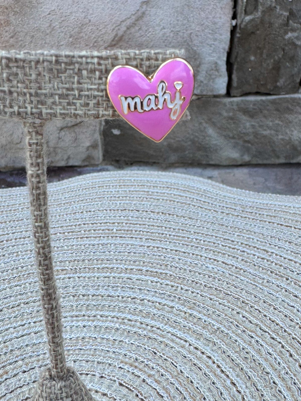 Mahj Enamel Heart Stud Earrings in Lilac - The Pink Pineapple 850