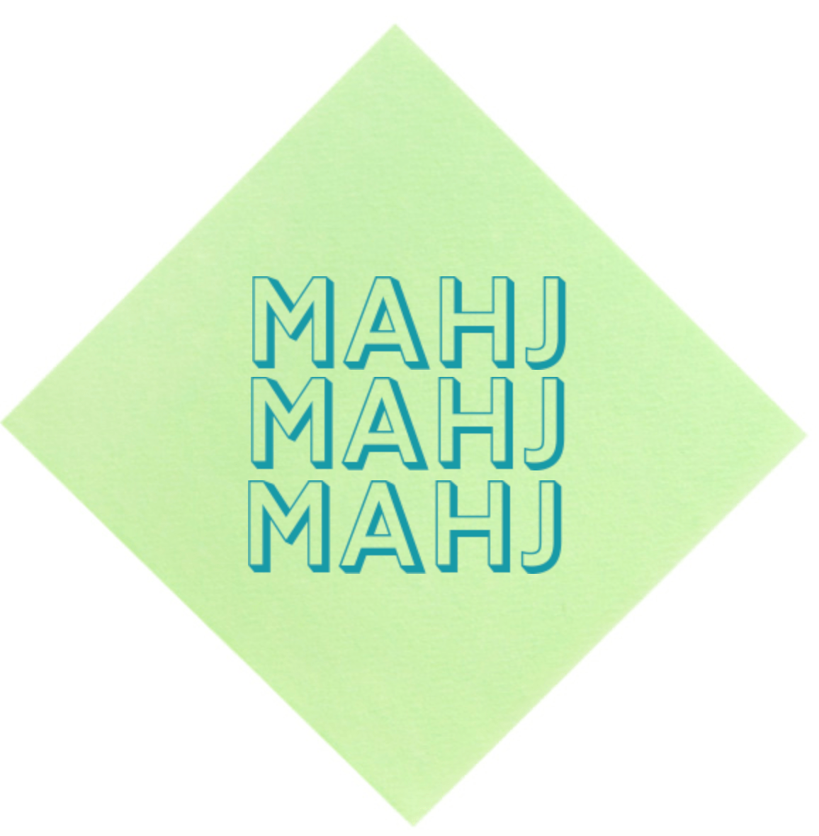Mahj Mahj Mahj Green Hostess Napkins - The Pink Pineapple 850