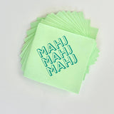 Mahj Mahj Mahj Green Hostess Napkins - The Pink Pineapple 850