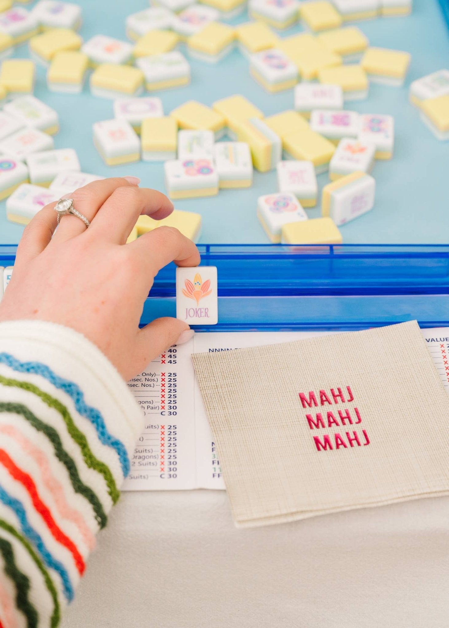 MAHJ MAHJ MAHJ Mahjong Cocktail Napkins - The Pink Pineapple 850