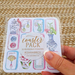 Mahj Mahj Mahj with Mahjong Icons Square Coaster - The Pink Pineapple 850