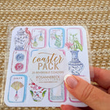 Mahj Mahj Mahj with Mahjong Icons Square Coaster - The Pink Pineapple 850
