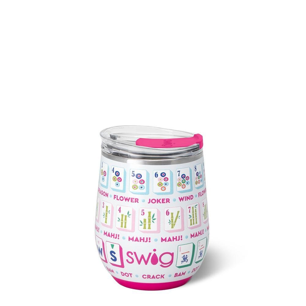 Mahjong 12oz Stemless Wine Cup - The Pink Pineapple 850
