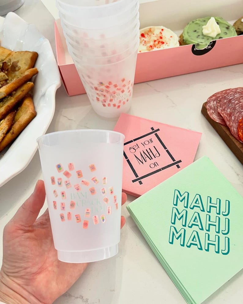 Mahjong Bam Crack Dot Party Cups - The Pink Pineapple 850