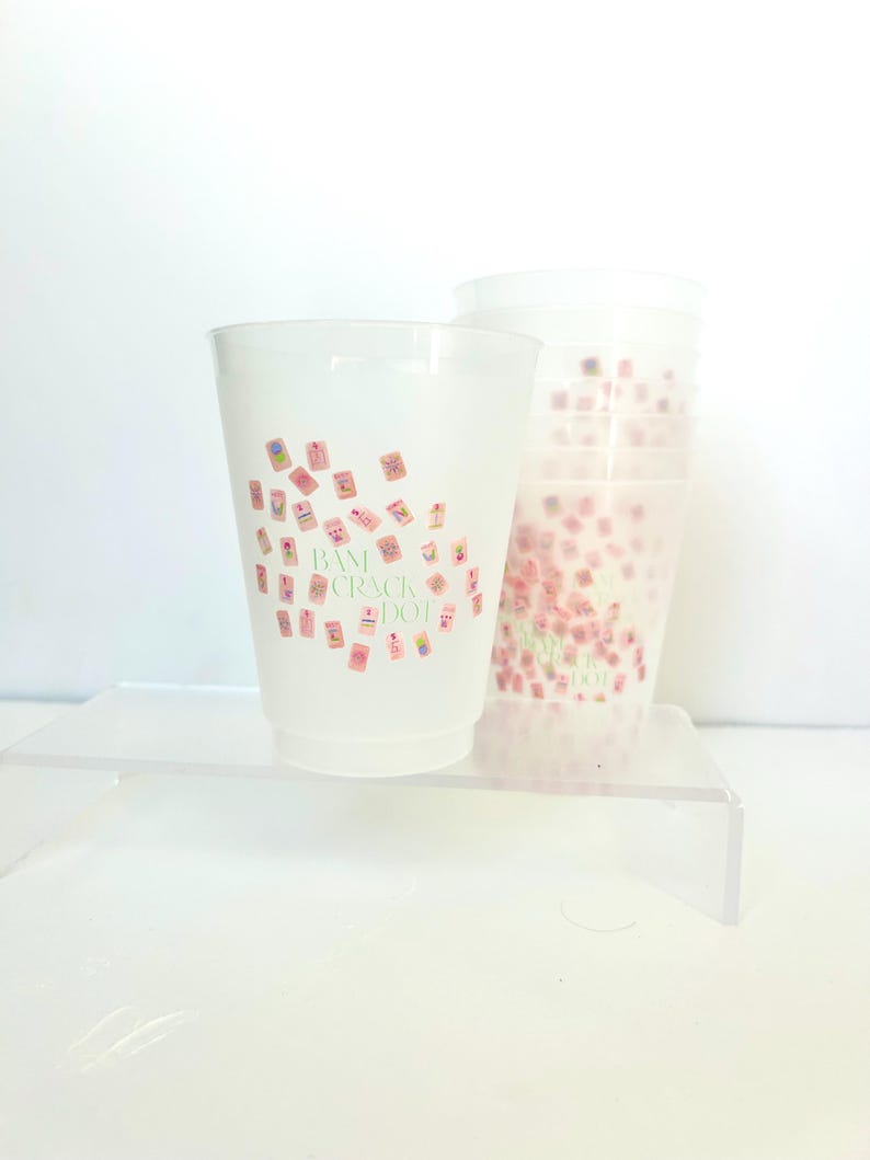 Mahjong Bam Crack Dot Party Cups - The Pink Pineapple 850