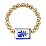 Mahjong Charm Bracelet – Gold Beaded Pagoda Tile - The Pink Pineapple 850