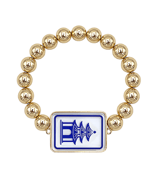 Mahjong Charm Bracelet – Gold Beaded Pagoda Tile - The Pink Pineapple 850