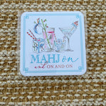Mahjong Cocktails Mahj on and on and on Square Coaster - The Pink Pineapple 850