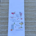 Mahjong Cocktails Saying Cheers Bird Bam Kitchen Towel - The Pink Pineapple 850