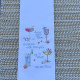 Mahjong Cocktails Saying Cheers Bird Bam Kitchen Towel - The Pink Pineapple 850