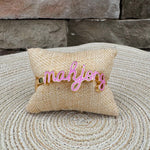 Mahjong Cursive Enamel Hinge Bangle in Light Pink - The Pink Pineapple 850