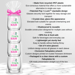 Mahjong “Dot Crack Bam” Bird Stemless Wine Glasses - Set of 4 - The Pink Pineapple 850