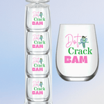 Mahjong “Dot Crack Bam” Bird Stemless Wine Glasses - Set of 4 - The Pink Pineapple 850