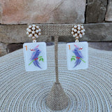 Mahjong Earrings – Bam Bird Tile Drops - The Pink Pineapple 850