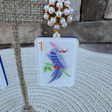Mahjong Earrings – Bam Bird Tile Drops - The Pink Pineapple 850