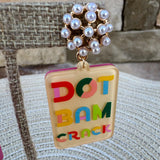 Mahjong Earrings – Dot Bam Crack Tiles - The Pink Pineapple 850