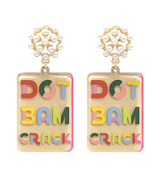 Mahjong Earrings – Dot Bam Crack Tiles - The Pink Pineapple 850