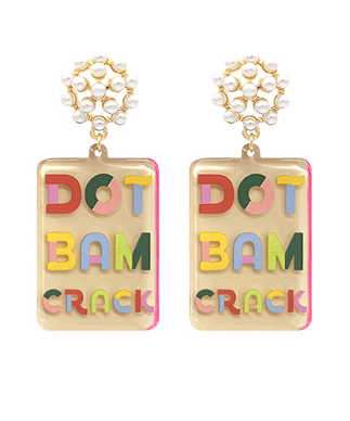 Mahjong Earrings – Dot Bam Crack Tiles - The Pink Pineapple 850