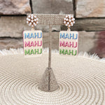 Mahjong Earrings – MAHJ Tile Statement Drops - The Pink Pineapple 850