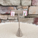 Mahjong Earrings Studs in Light Pink - The Pink Pineapple 850