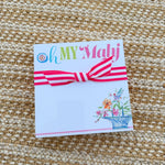 Mahjong Floral Basket Oh My Mahj Luxe Notepad - The Pink Pineapple 850