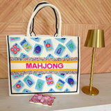 Mahjong Hand Beaded Tote Bag - The Pink Pineapple 850