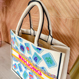 Mahjong Hand Beaded Tote Bag - The Pink Pineapple 850