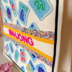Mahjong Hand Beaded Tote Bag - The Pink Pineapple 850