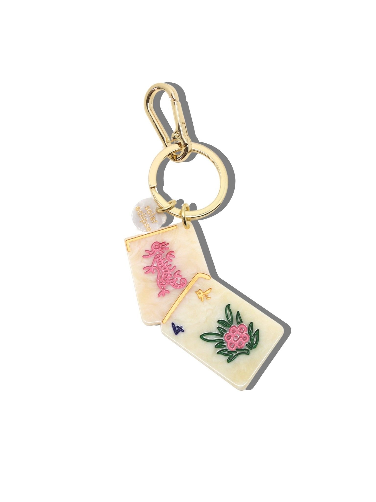Mahjong Hand - Painted Bag Charm - The Pink Pineapple 850