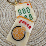 Mahjong Hand-Painted Bag Charm + Keychain - The Pink Pineapple 850