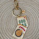 Mahjong Hand-Painted Bag Charm + Keychain - The Pink Pineapple 850