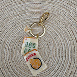 Mahjong Hand-Painted Bag Charm + Keychain - The Pink Pineapple 850