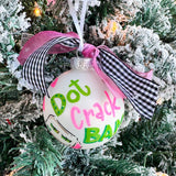 Mahjong Hand Painted Glass Ornament - The Pink Pineapple 850