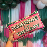 Mahjong is my Therapy Needlepoint Pillow - The Pink Pineapple 850