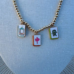 Mahjong Lucky Charms Ball Bead Necklace in Shiny Gold - The Pink Pineapple 850