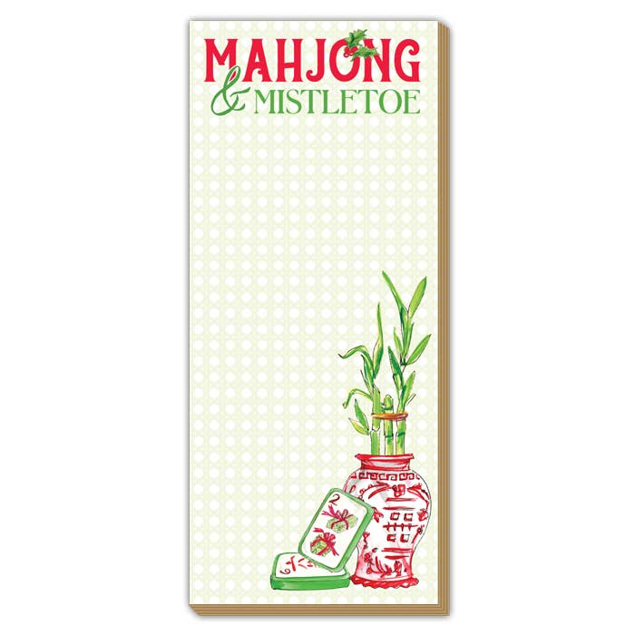 Mahjong & Mistletoe Mahjong Tiles Luxe Skinny Pad - The Pink Pineapple 850